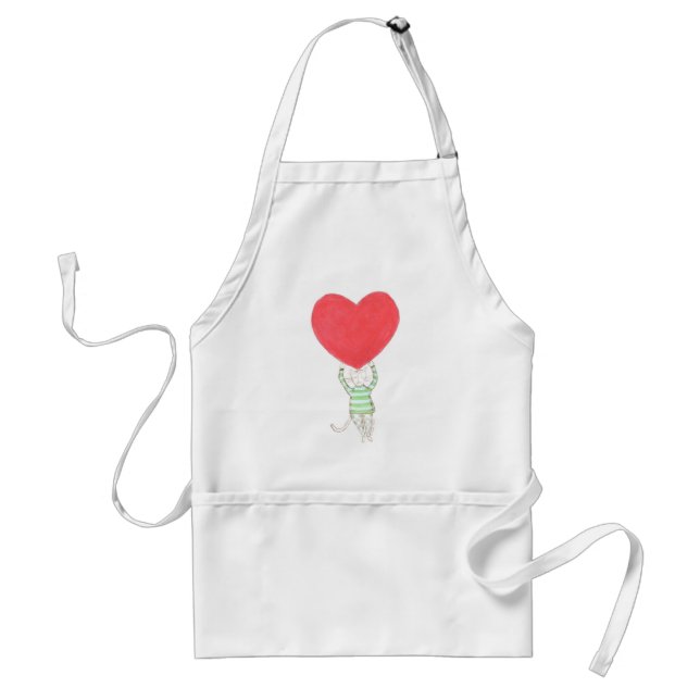 love, l'amour, amore adult apron (Front)