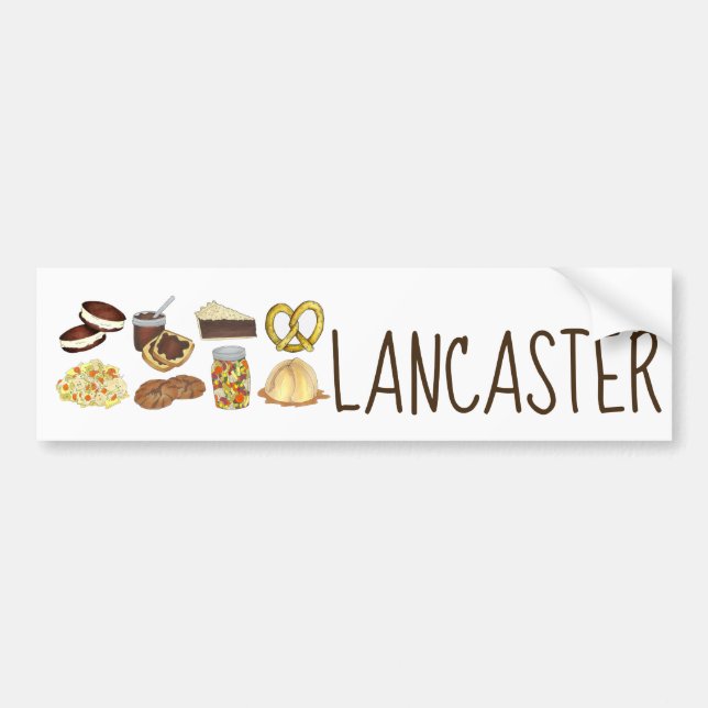 Love Lancaster PA Pennsylvania Dutch Amish Foods Bumper Sticker (Front)