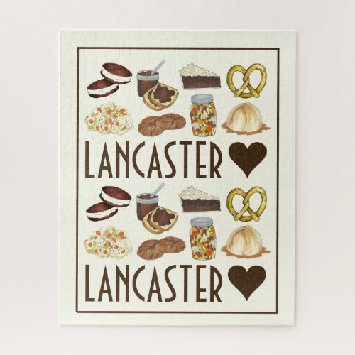 Love Lancaster PA Pennsylvania Dutch Amish Foods Jigsaw Puzzle