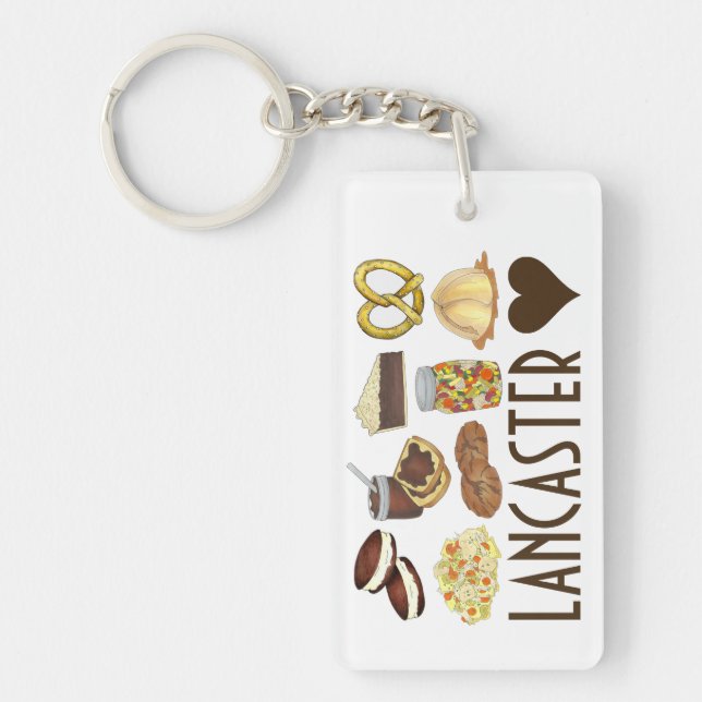 Love Lancaster PA Pennsylvania Dutch Amish Foods Keychain (Front)