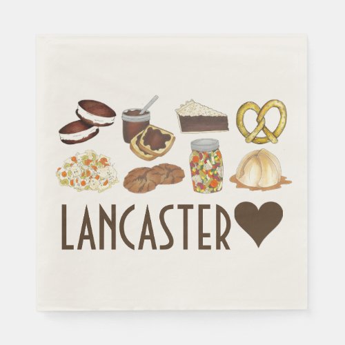 Love Lancaster PA Pennsylvania Dutch Amish Foods Napkins