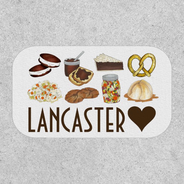 Love Lancaster PA Pennsylvania Dutch Amish Foods Patch (Front)
