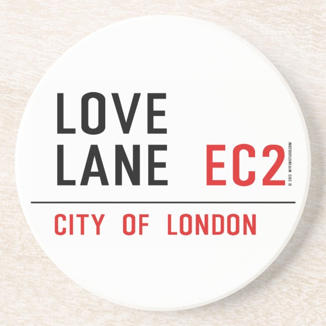 Love Lane Drink Coaster (Front)