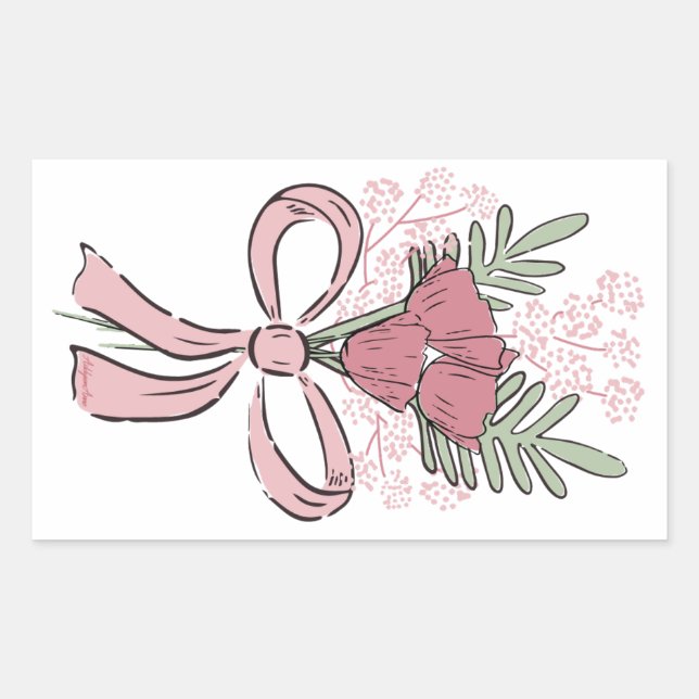 Love Language Bouquet Rectangular Sticker (Front)