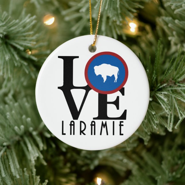 LOVE Laramie Wyoming Ceramic Ornament (Tree)