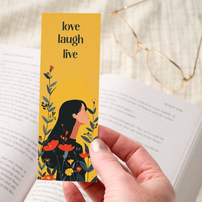 Love Laugh Live Motivational Bookmark (Hand)