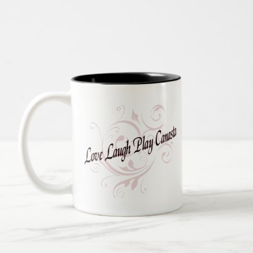 Love Laugh Play Canasta Red Two_Tone Coffee Mug