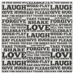 Love Laugh Quote Print Pattern Fabric