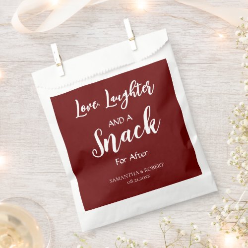 Love Laughter  a Snack Wedding Favor Bag