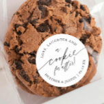 Love Laughter and a Cookie for After Cookie Favor Classic Round Sticker<br><div class="desc">Love Laughter and a Cookie for After Cookie Favor Stickers</div>