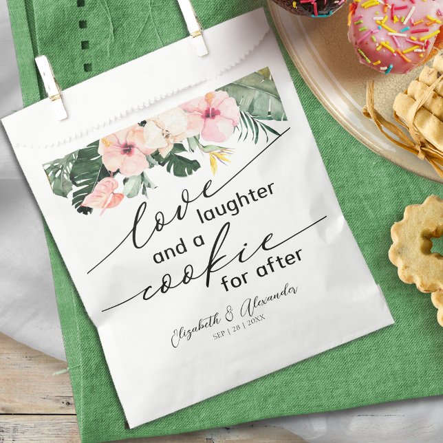 Love Laughter and a Cookie for After Palm Wedding Favor Bag (Creator Uploaded)