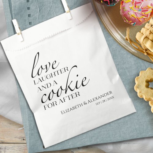 Love Laughter and a Cookie for After  Wedding Favor Bag