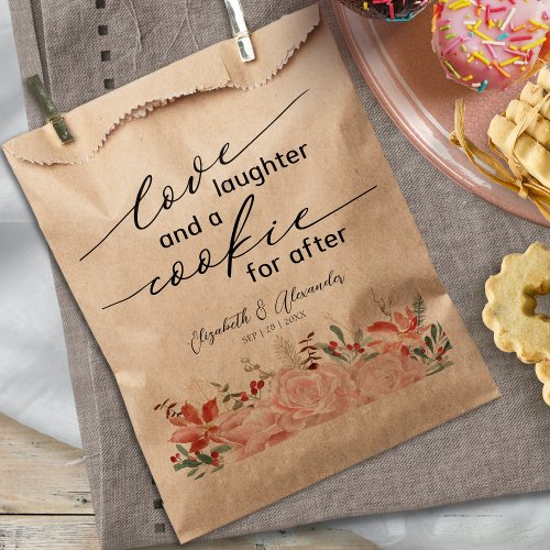 Love Laughter and a Cookie for After Wedding Favor Bag
