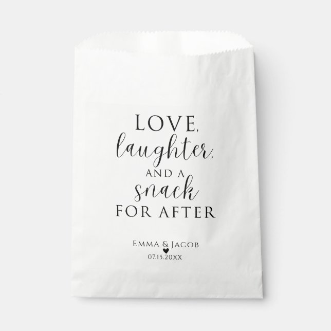 Love, Laughter, And A Snack For After Favor Bags (Front)