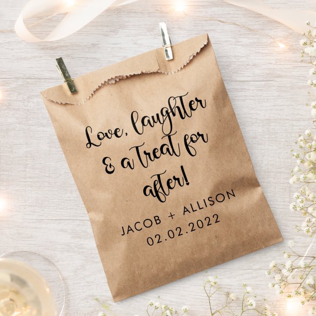 love laughter and a treat for after sweet wedding favor bag (Clipped)