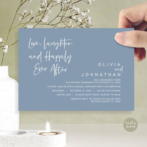 Love Laughter and Happily ever after Elopement I Invitation