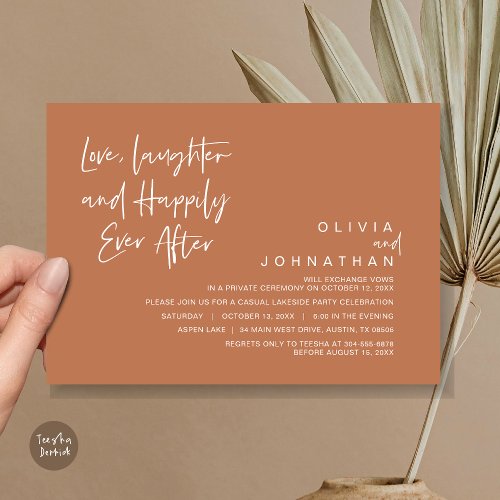 Love Laughter and Happily ever after Elopement I Invitation