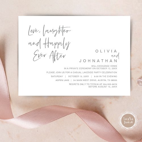 Love Laughter and Happily ever after Elopement I Invitation