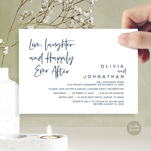 Love Laughter and Happily ever after Elopement I Invitation