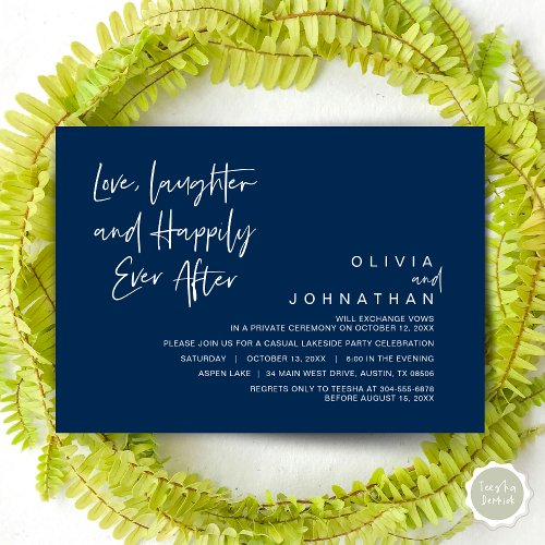 Love Laughter and Happily ever after Elopement I Invitation