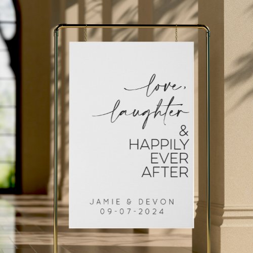 Love Laughter and Happily Ever After Faux Canvas Print