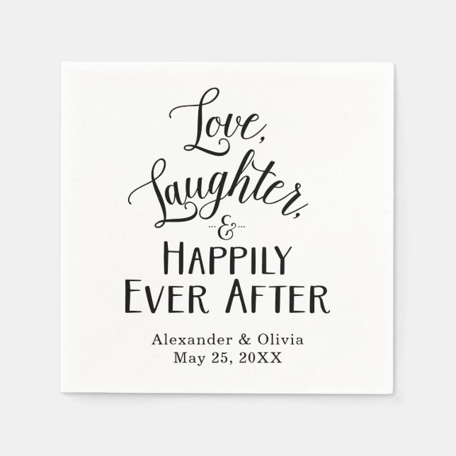 Love, Laughter, and Happily Ever After Napkins (Front)