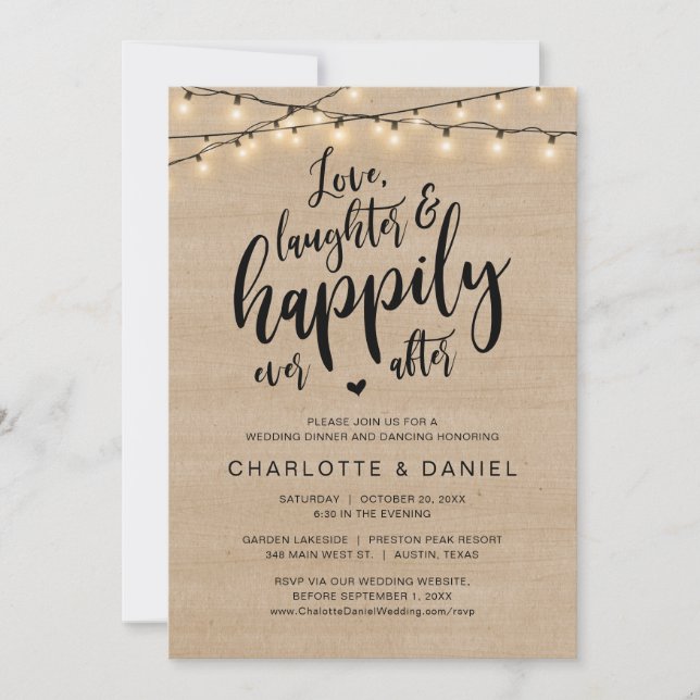 Love, Laughter and Happily Ever After, Wedding Invitation (Front)