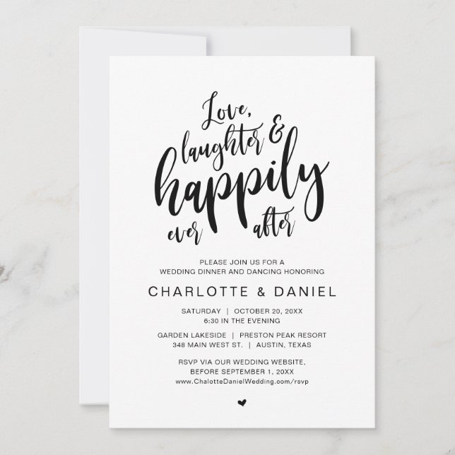 Love, Laughter and Happily Ever After, Wedding Invitation (Front)