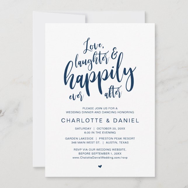 Love, Laughter and Happily Ever After, Wedding Invitation (Front)
