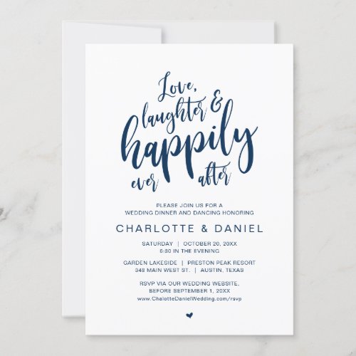 Love Laughter and Happily Ever After Wedding Invitation