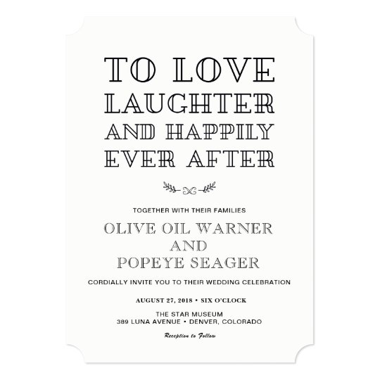 Love, Laughter, and Happily Ever After Wedding Invitation