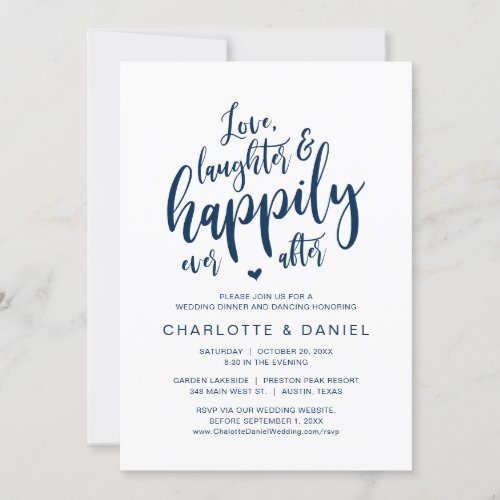 Love Laughter and Happily Ever After Wedding Invitation