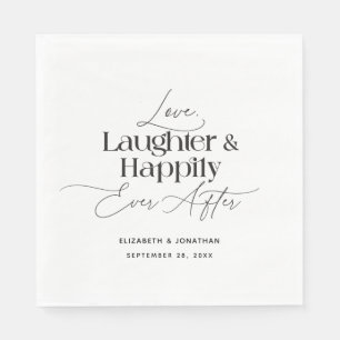 Love Laughter and Happily Ever After Wedding  Napkins