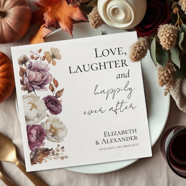 Love, laughter, and happily ever after Wedding Napkins (Creator Uploaded)