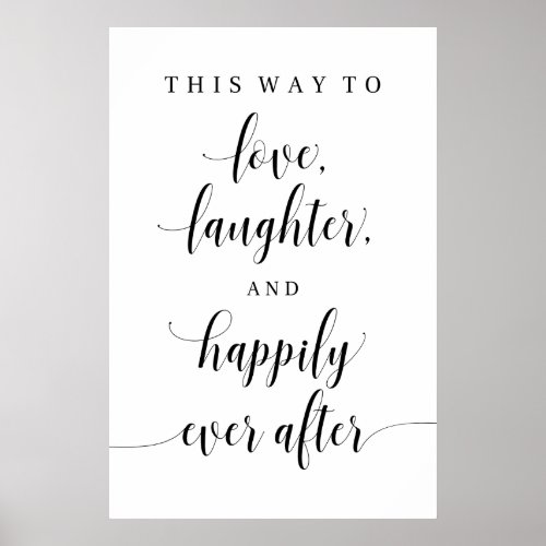 Love Laughter and Happily Ever After Wedding Poster