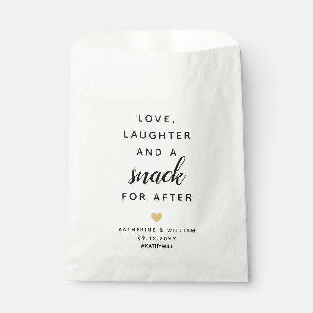 Love, Laughter And Snack for After Chic Snack Favor Bag (Front)