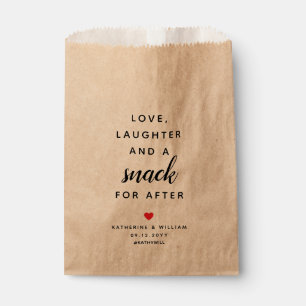 Love, Laughter And Snack for After Wedding Snack  Favor Bag
