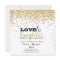 Love & Laughter Gold Glitter Engagement Invite