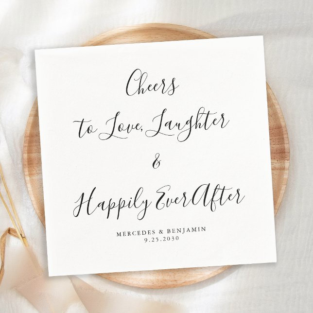 Love Laughter Happily Ever After Elegant Wedding Napkins (Creator Uploaded)