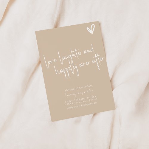 Love Laughter Happily Ever After Engagement Invitation