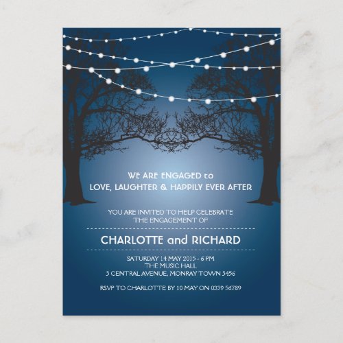 Love Laughter  Happily Ever After engagement Invitation Postcard