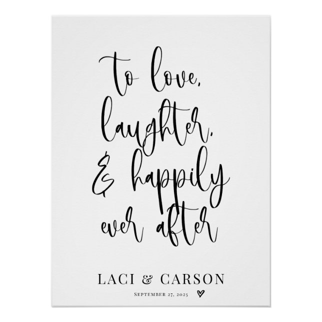 love laughter happily ever after wedding backdrop  poster (Front)