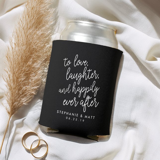 Love, Laughter & Happily Ever After Wedding Favor Can Cooler (Creator Uploaded)