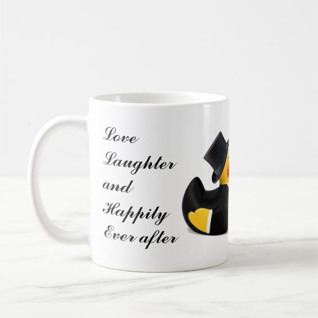 Love, laughter & happily ever after - wedding gift coffee mug (Left)