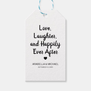 'Love, Laughter & Happily Ever After' Wedding Gift Tags