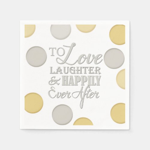 Love Laughter Happily Ever After Wedding Napkin