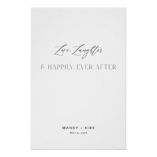 Love Laughter Happily Ever After Wedding Sign