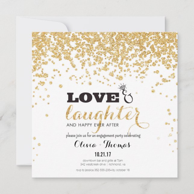 Love & Laughter & Happy Ever After Invitation (Front)