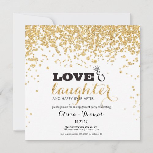 Love  Laughter  Happy Ever After Invitation