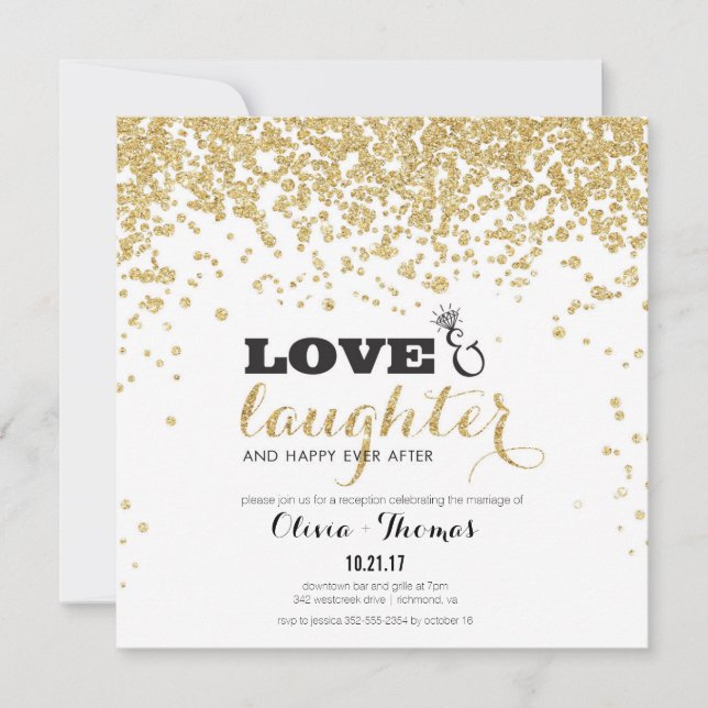 Love & Laughter & Happy Ever After Invitation (Front)